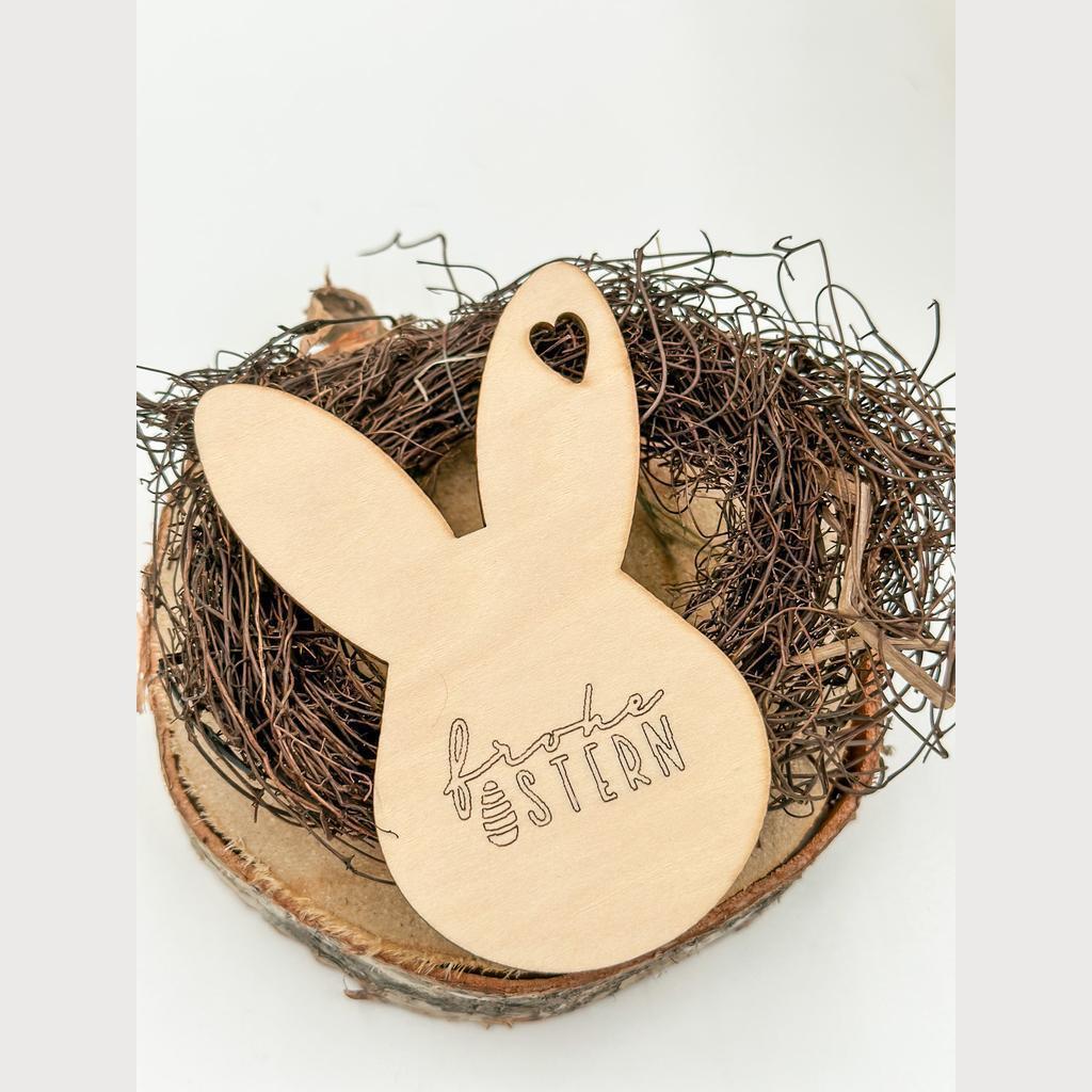 Osteranhänger Hase aus Holz personalisiert nach Wunsch