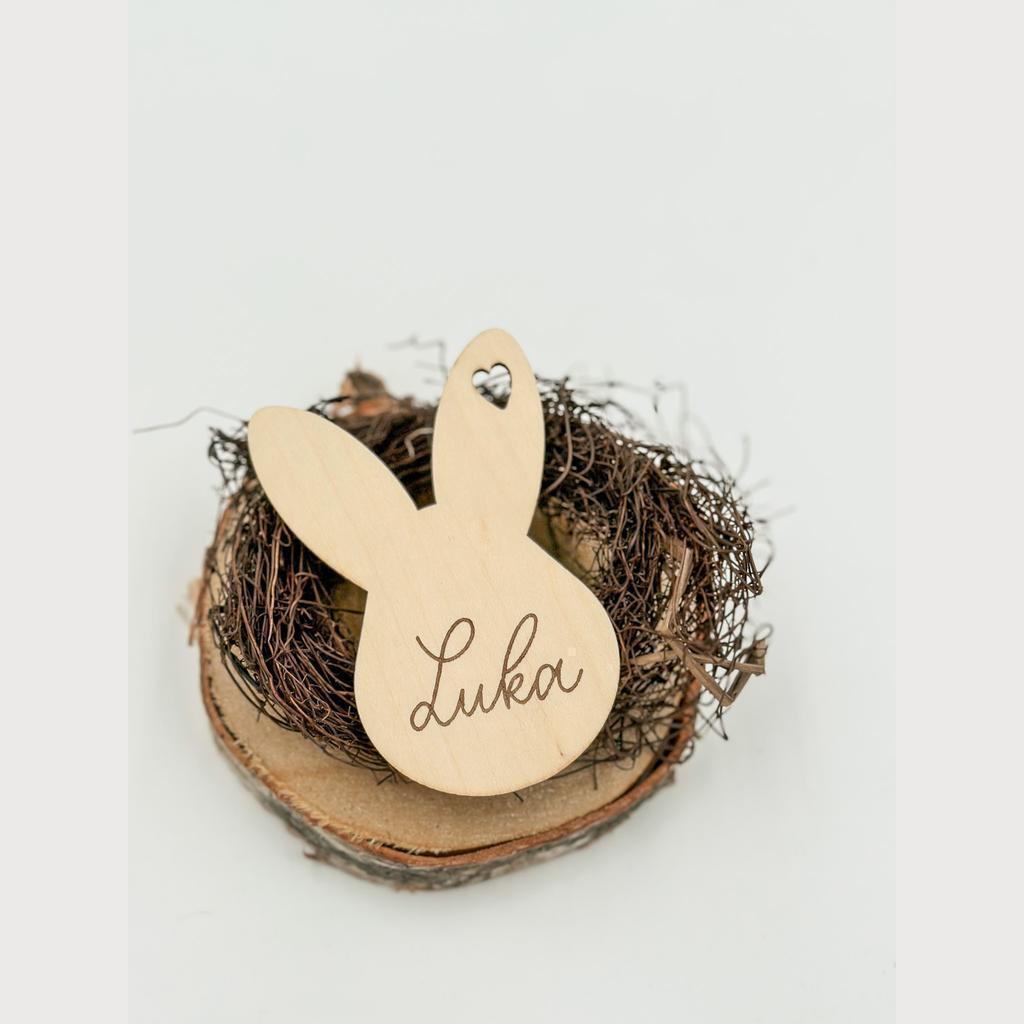 Osteranhänger Hase aus Holz personalisiert nach Wunsch - Image 3
