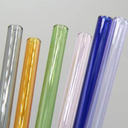 6 Trinkhalm aus Glas bunt inkl. Reinigungsbürste - Image 2