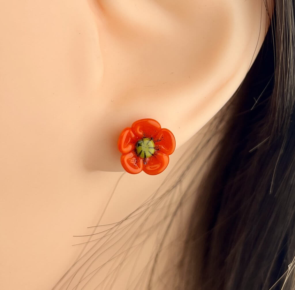 Ohrstecker Mohnblume