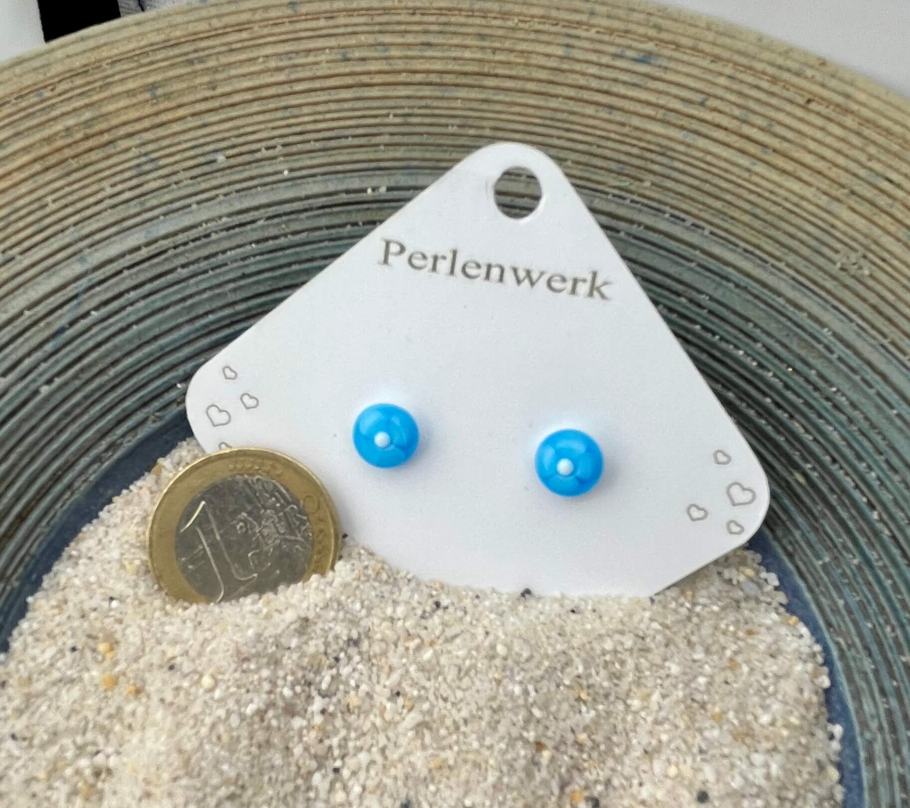 Ohrstecker Blume aqua - Image 3