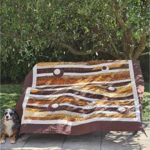 Tagesdecke, Patchwork Decke, Quilt "brauner Bär "