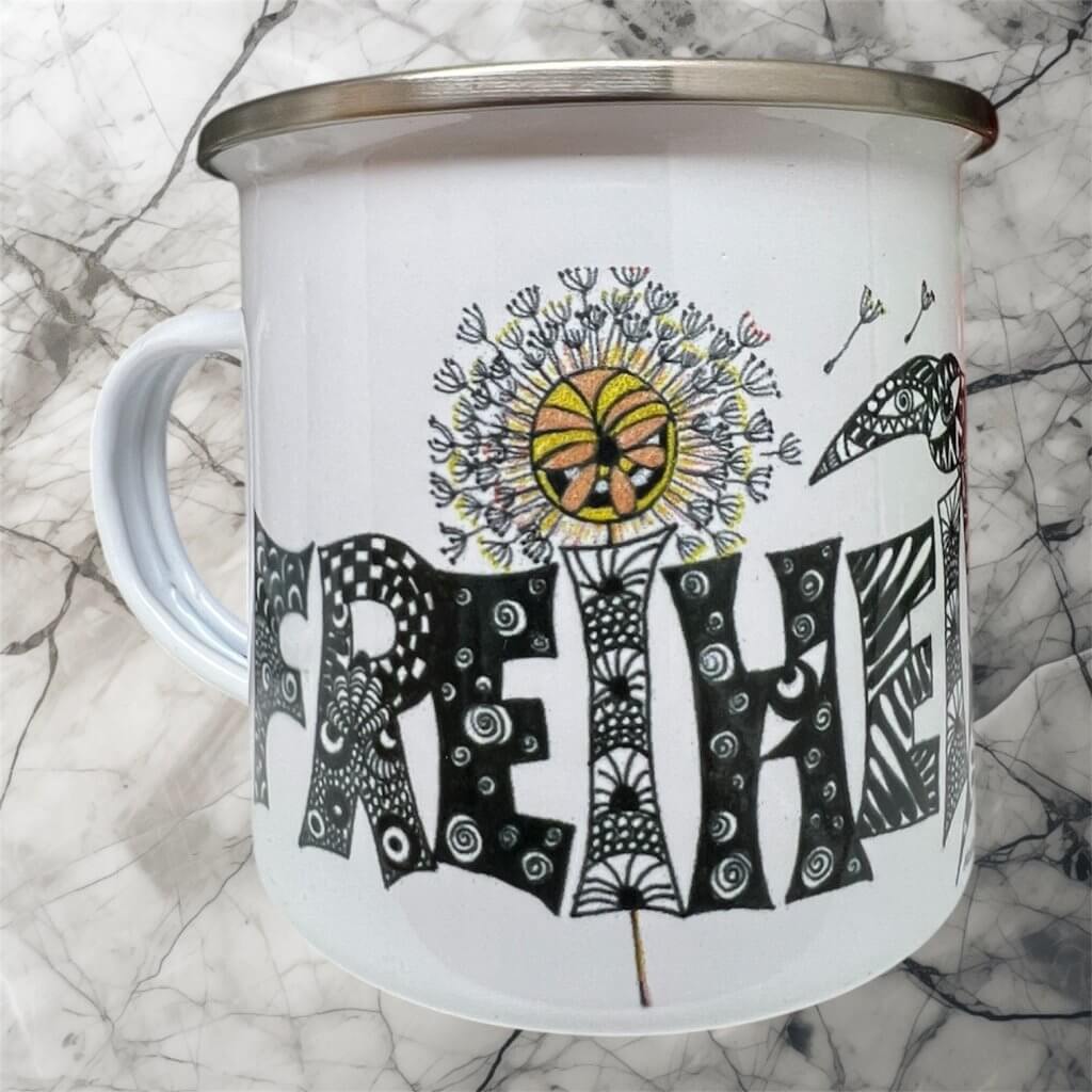 Kopie Emailtassen Farbenfroh