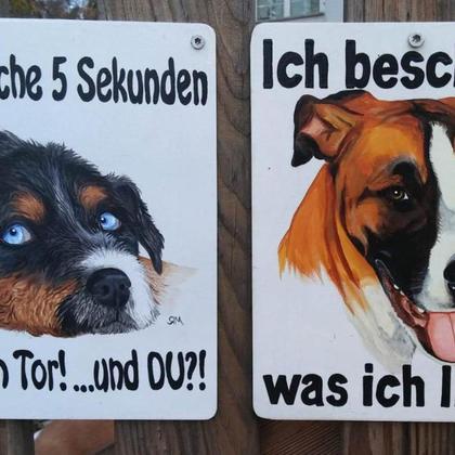 Wachtafeln Schilder handgemalt