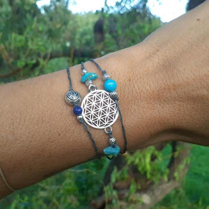 Lebensblume Wickel(arm)band 'Türkis'