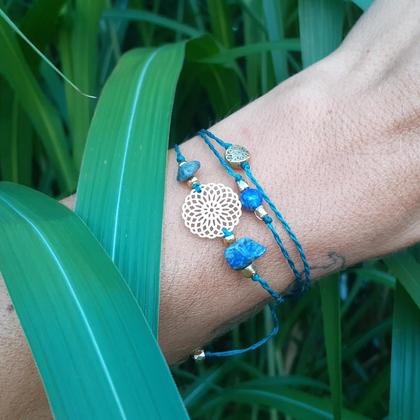 Wickelarmband Lapislazuli Mandala gold - Image 2