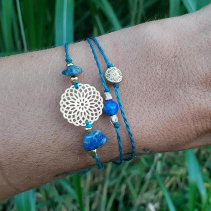 Wickelarmband Lapislazuli Mandala gold - Image 3