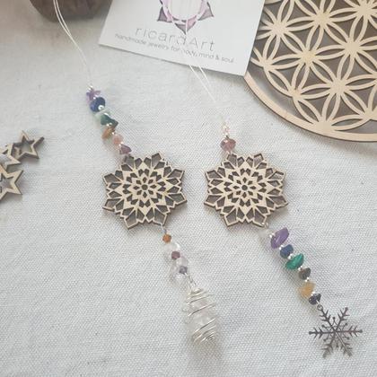 Chakra Sonnenfänger *SNOWFLAKE* mit Bergkristallspirale - Image 2