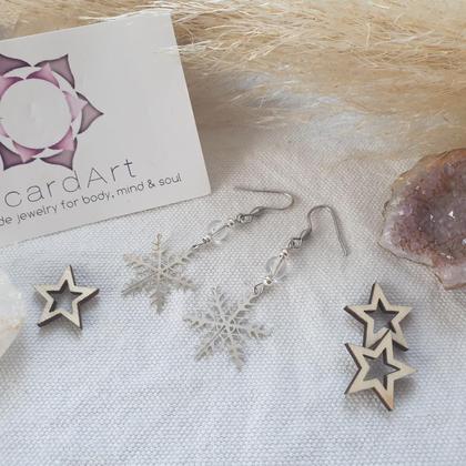 Ohrringe *Schneeflocke Bergkristall silber - Image 3