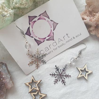 Ohrringe *Schneeflocke Bergkristall silber - Image 2