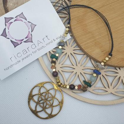 CHAKRA Halskette 'Lebensblume - Hämatit' - Image 4