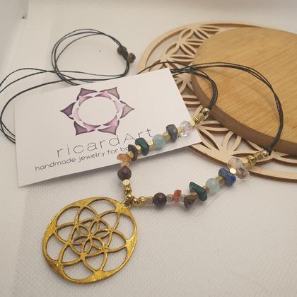 CHAKRA Halskette 'Lebensblume - Hämatit' - Image 2