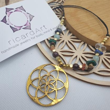 CHAKRA Halskette 'Lebensblume - Hämatit' - Image 3