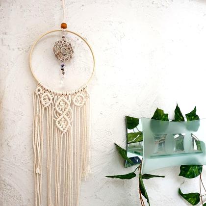 Traumfänger mit Chakra- Edelsteinen & Regenbogenkristall