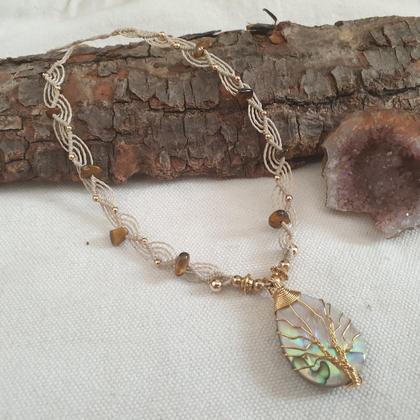 Abalone - Tigerauge Halskette 'Lebensbaum' - Image 3