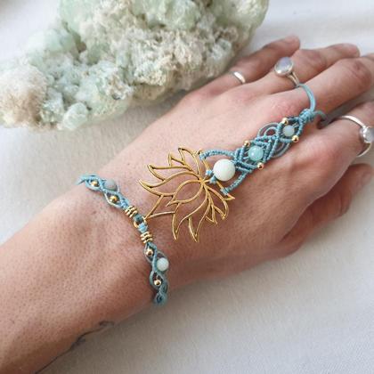 Barfußsandalen / Handschmeichler 'Lotus - Amazonit' - Image 2