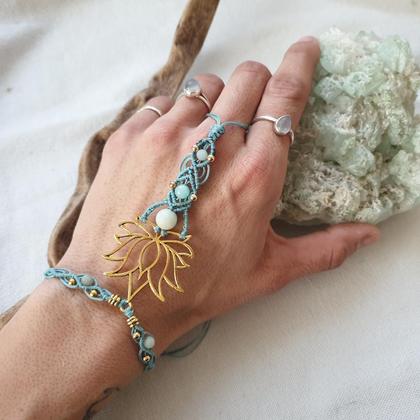 Barfußsandalen / Handschmeichler 'Lotus - Amazonit' - Image 3