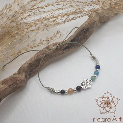 CHAKRA Armband *HAMSA HAND* 4mm/antikgold - Image 3