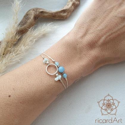 Doppelarmband 'Aquamarin & Amazonit'