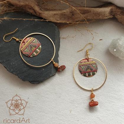Ohrringe *ETHNO COLOR* Karneol&Koralle