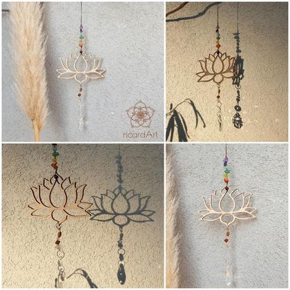 Lotus - Sonnenfänger mit Chakrasteinen & Regenbogenkristall - Image 3