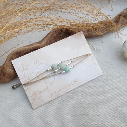 Amazonit Armband 'Viśuddha creme'