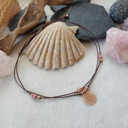 Fußkettchen 'Rhodochrosit' *rosé/braun - Image 3