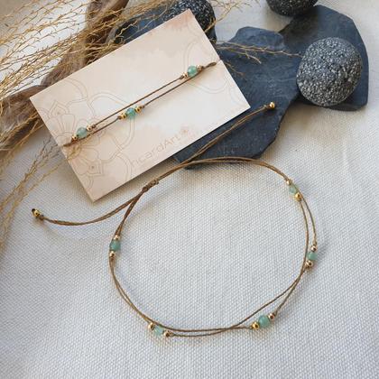 Fußkettchen 'Aventurin/gold"