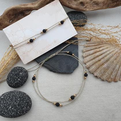 Fußkettchen 'Lavastein natur" - Image 3