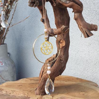 Rosenquarz Sonnenfänger 'Seed of Life'