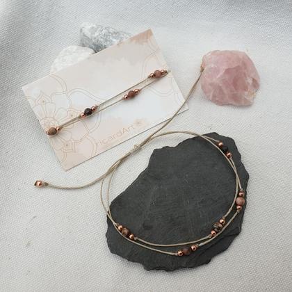 Fußkettchen 'Rhodonit-beige/rosé' - Image 3