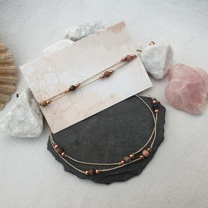 Fußkettchen 'Rhodonit-beige/rosé' - Image 2