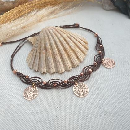 Makramee Fußband *MAÄNDER* rosé - Image 3