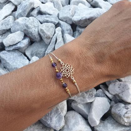 AMETHYST Doppelarmband *MANDALA gold - Image 3