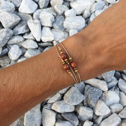 Roter Jaspis Armband 'Muladhara' *gold/bronze - Image 2