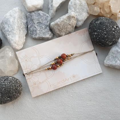 Roter Jaspis Armband 'Muladhara' *gold/bronze - Image 4