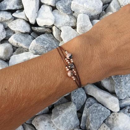 Rhodonit Armband 'Mūlãdhãra' *braun/rosé - Image 2