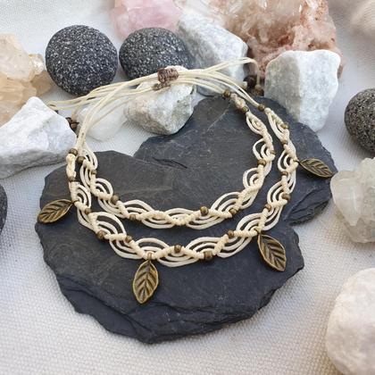 Makramee Fußband '*LEAVES bronze* - Image 3