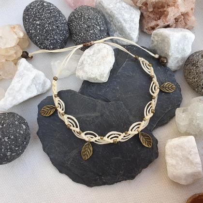 Makramee Fußband '*LEAVES bronze* - Image 2