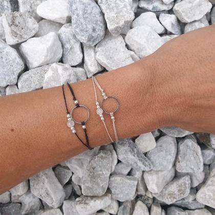 Mondstein Doppelarmband *CIRCLE* Edelstahl - Image 3