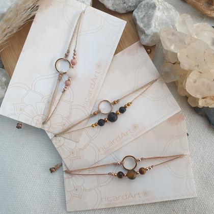 Edelstein Doppelarmband *CIRCLE 18k verg./Amazonit/Bergkristall/Lapislazuli - Image 4