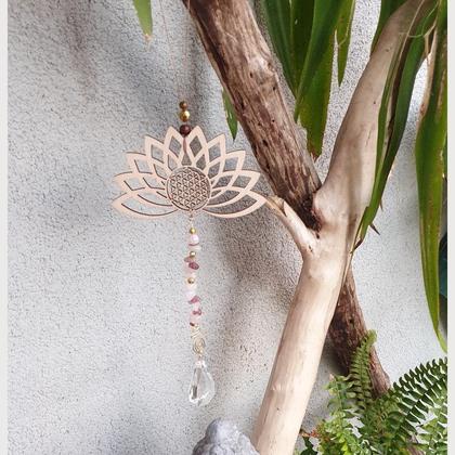 Rosenquarz/Erdbeerquarz Sonnenfänger *LOTUS*