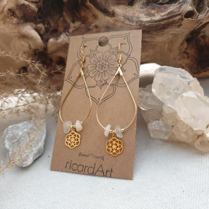 Mondstein - Seed of Life Ohrringe *Tears* - Image 3