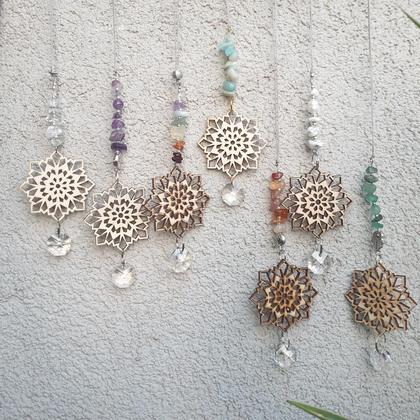 Weihnachts-Sonnenfänger *SNOWFLAKE* mit natürlichen Edelsteinen - Image 2