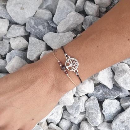 LEBENSBAUM Dopppelarmband Granat/Amethyst - Image 2