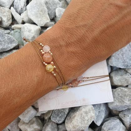 Armband *FEMINITY* Mondstein/Rosenquarz/Citrin