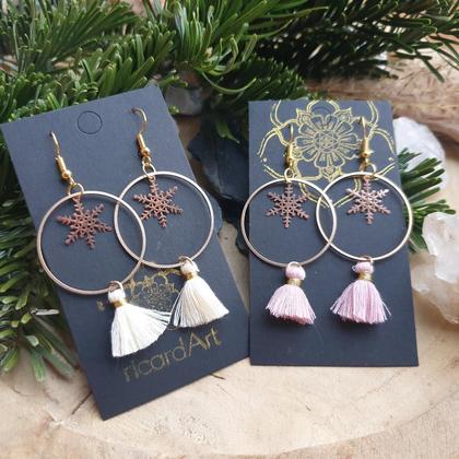 Tassel Ohrringe *SNOWFLAKE rosé*