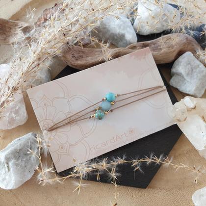 Amazonit-Türkis Armband *18k vergoldet