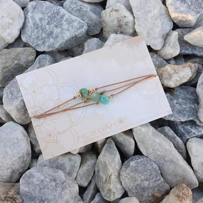 Amazonit-Türkis Armband *18k vergoldet - Image 2