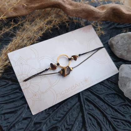 TIGERAUGE - Hämatit Doppelarmband *CIRCLE* 18k vergoldet